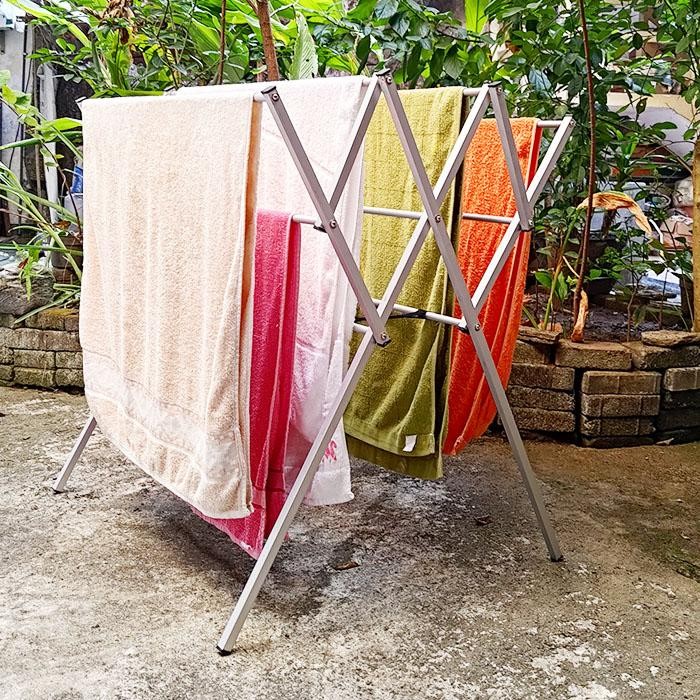 Jemuran Handuk Lipat Aluminium Zip