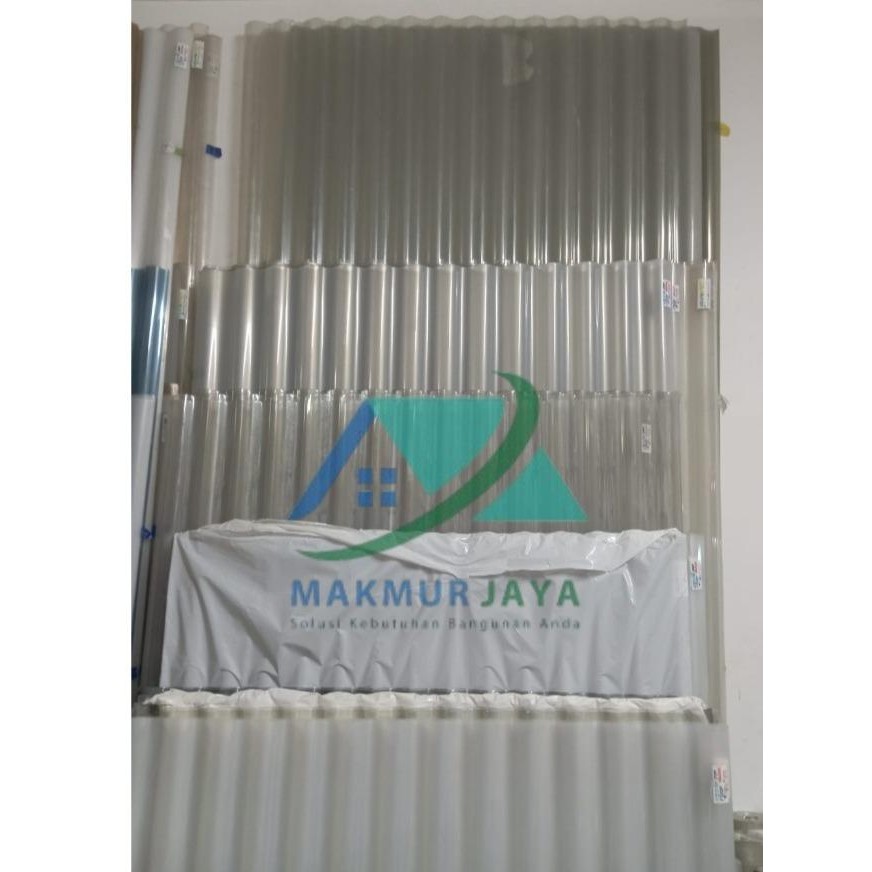 DISKON Fiber gelombang + UV protec 2.4m lebar 105cm/ Atap plastik transparan