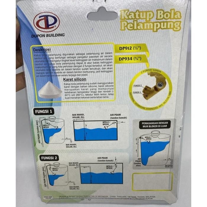 Dupon Dp 912 Pelampung Tandon Ari Bola Floating Ball 1/2 Inch