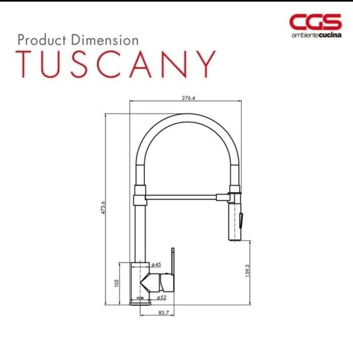 Kitchen sink CGS Ziros 700 IU with Tuscany mixer tap chrome