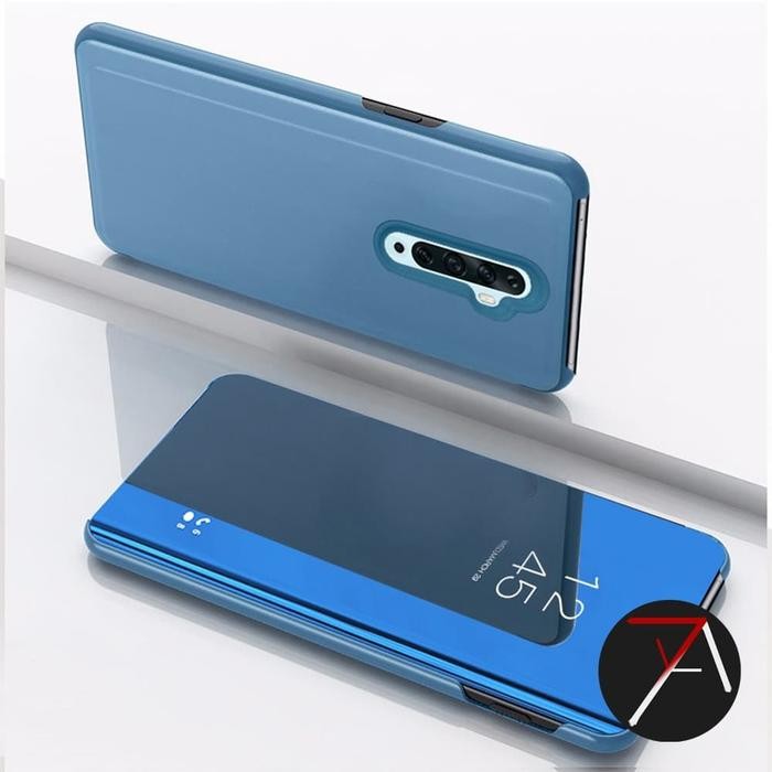 Oppo Reno2F Reno 2F Flip Clear View Standing Cover Mirror Case Casing