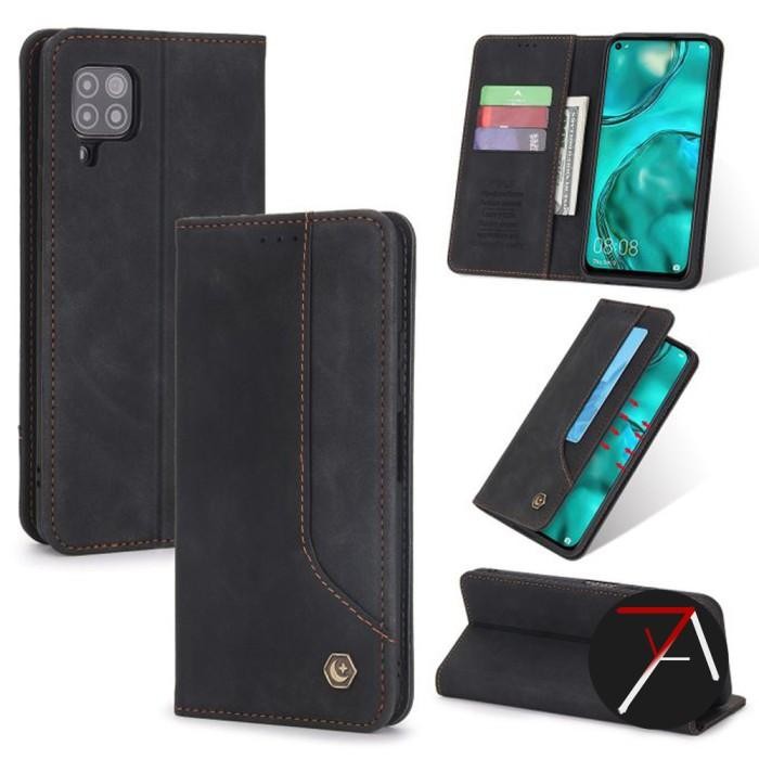 Samsung M33 5G Flip Caseme POLA Dompet Kulit Leather Cover Case Kartu