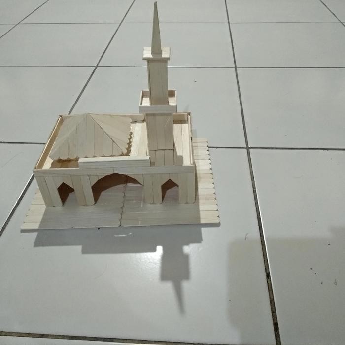 ASLI Prakarya Maket Miniatur Masjid Kubah dari Stik Es Krim READY STOCK
