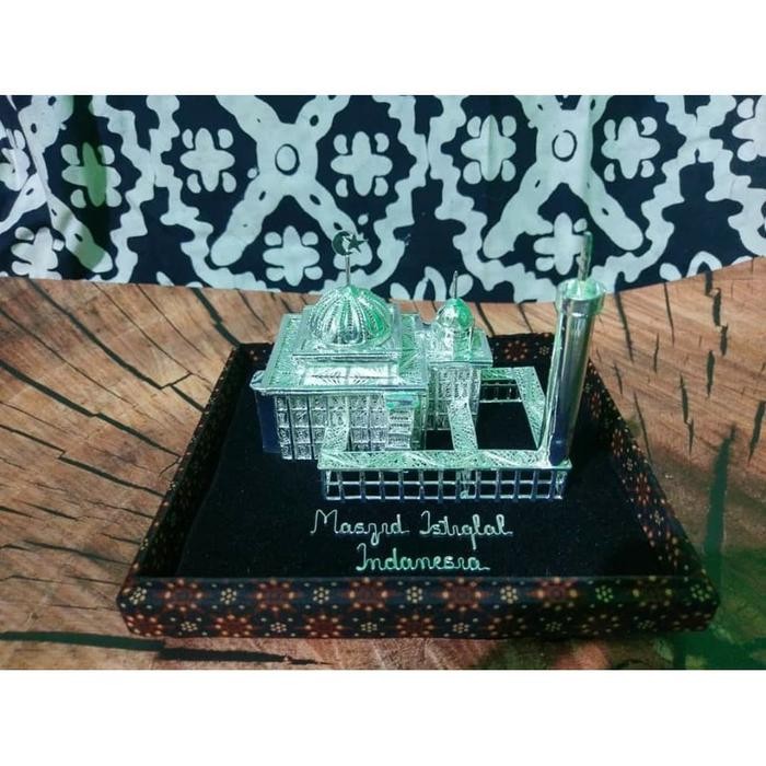 TERMURAH Miniatur Masjid Istiqlal Jakarta Kecil Khas Kerajinan Kotagede Yogya READY STOCK