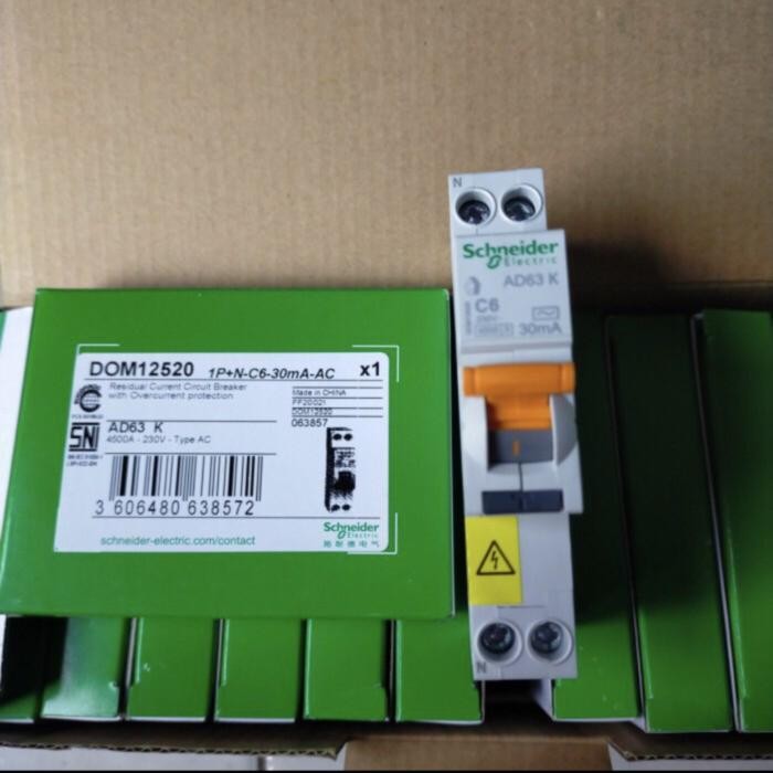 Paling Berkualitas Schneider Elcb Rcbo 1 Phase 6A-10A-16A 30Ma Schneider Original Terlariss 