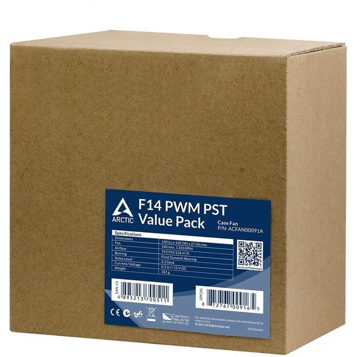 ARCTIC F14 PWM PST PACK OF 5 VALUE PACK - 140MM FAN