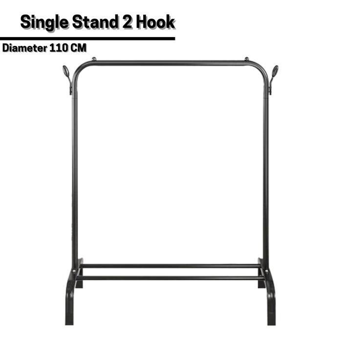Ikea Livien - Single Stand Hanger 2 Hook Gantungan Baju Besi Big Stand Hanger Gantungan Serbaguna