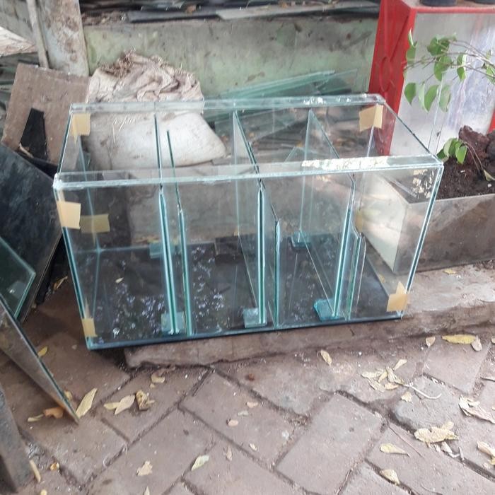 AQUARIUM SUMP FILTER 4 CHAMBER / SKATAN 60X30X35 KACA FULL 5 MILI