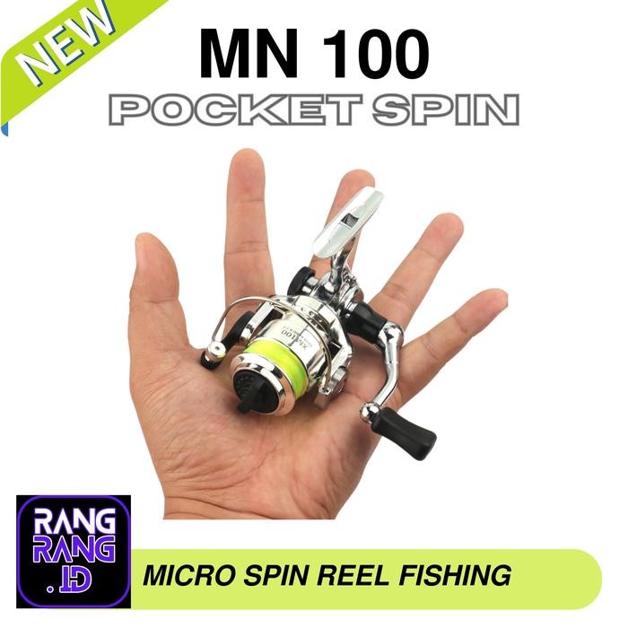 Daiwa - Reel Pancing Mini Spinning Micro Reel Super Pocket Spin Mn 100 Silver Edition - Ultralight