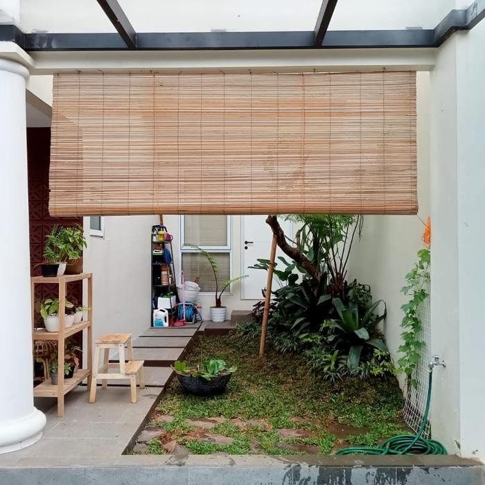 TIRAI/KREY SAWIT NATURAL PLUS TALI PENGGULUNG KREY TIRAI BAMBU CURTAIN JENDELA PINTU