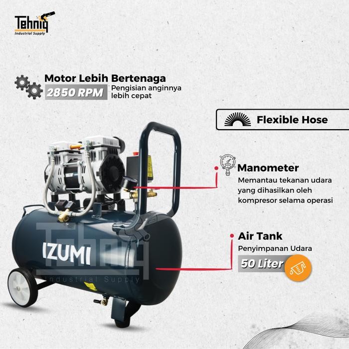 KOMPRESOR IZUMI AIR OIL-LESS OL-1390SS-50