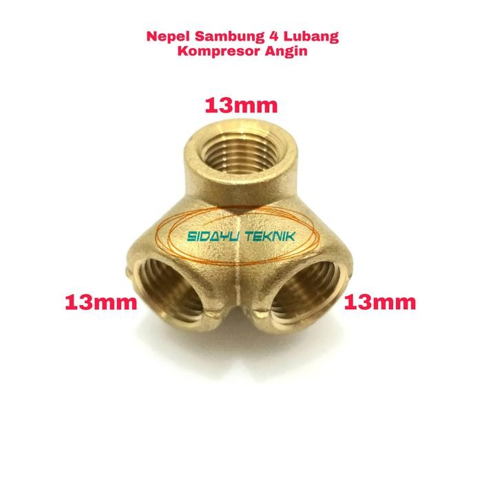 NEPEL SAMBUNG 4 LUBANG KOMPRESOR ANGIN