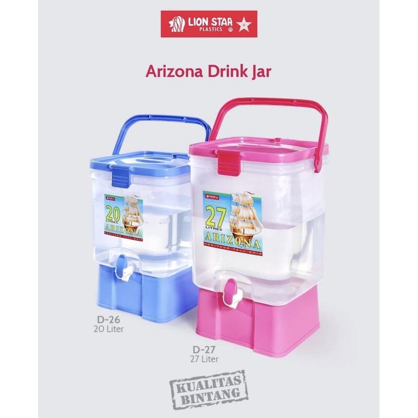 DRINK JAR 20 LITER LION STAR ARIZONA WATER DISPENSER + KRAN TEMPAT ES