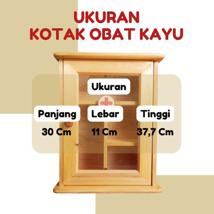 PROMO KOTAK P3K KAYU KOTAK OBAT KACA KOTAK P3K KUNCI KOTAK P3K