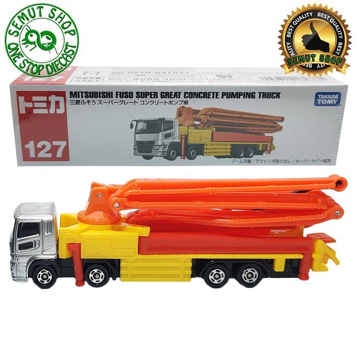 Tomica Long No 127 Mitsubishi Fuso Super Great Concrete Pumping Truck