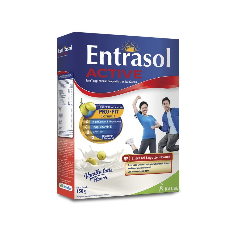 

Entrasol Active Susu Berkalsium Tinggi Entrasol Vanilla Latte Box 150 gram