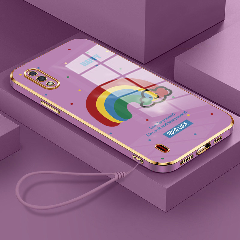 Casing Hp Untuk Samsung Galaxy A01 M01 Core A01 Core Case Casing pola Pelangi Kesing HP Cesing Silik