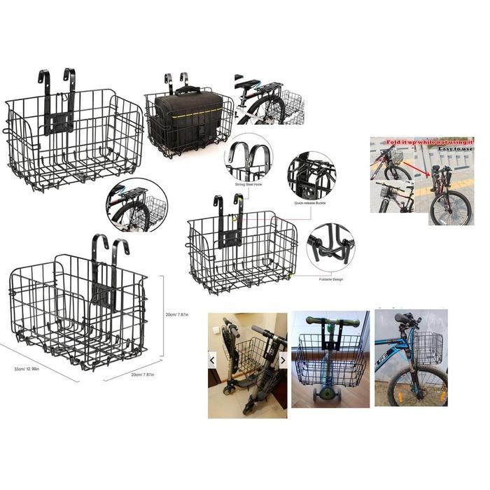 Keranjang Sepeda Lipat Foldable Bicycle Rack Depan Belakang Mtb #Gratisongkir