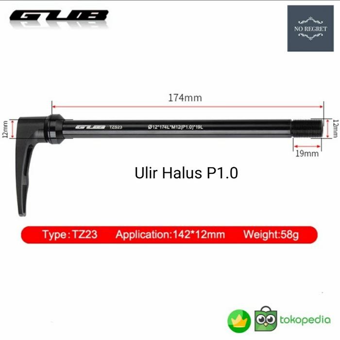 Gub Rear Thru Axle Skewer 12X142 #Gratisongkir