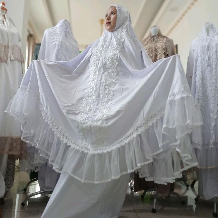 Mukena Mutiara Mewah Cantik Dan Super Jumbo Katun Nyaman Lembut