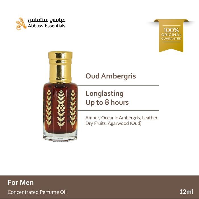 12ml Oud Ambergris Natural Parfum Oil Minyak Gaharu Amber Anbar