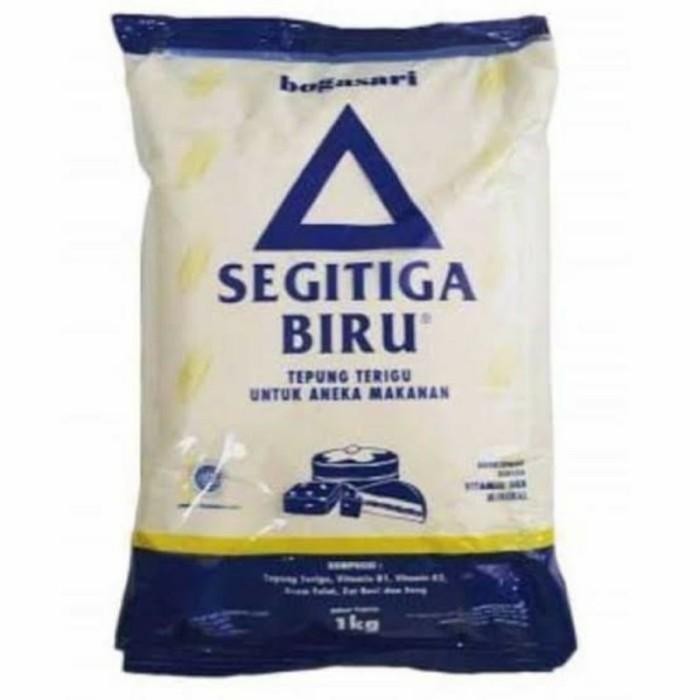 

(Expert) Tepung Biru Segitiga Biru Bogasari 1 kg Protein Sedang plastik bening