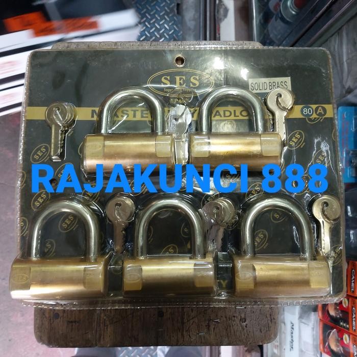 Gembok Ses 80Mm Masterkey 5Pcs / Gembok 80Mm Masterkey Ruko Gudang