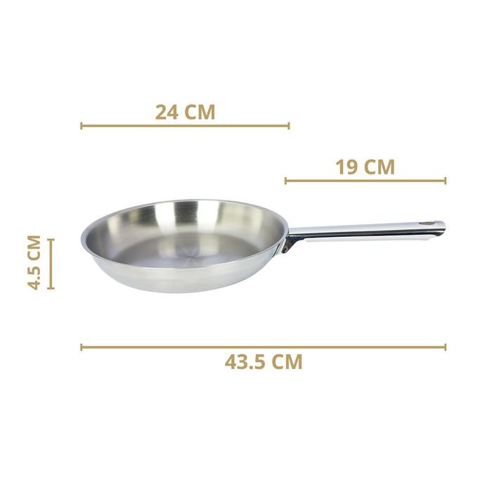 Frying Pan BIMA Stainless Steel Fry Pan 24cm ware