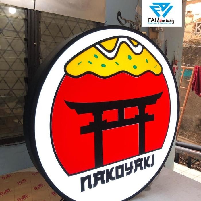 Neon Box Bulat 80Cm ( 1 Sisi )