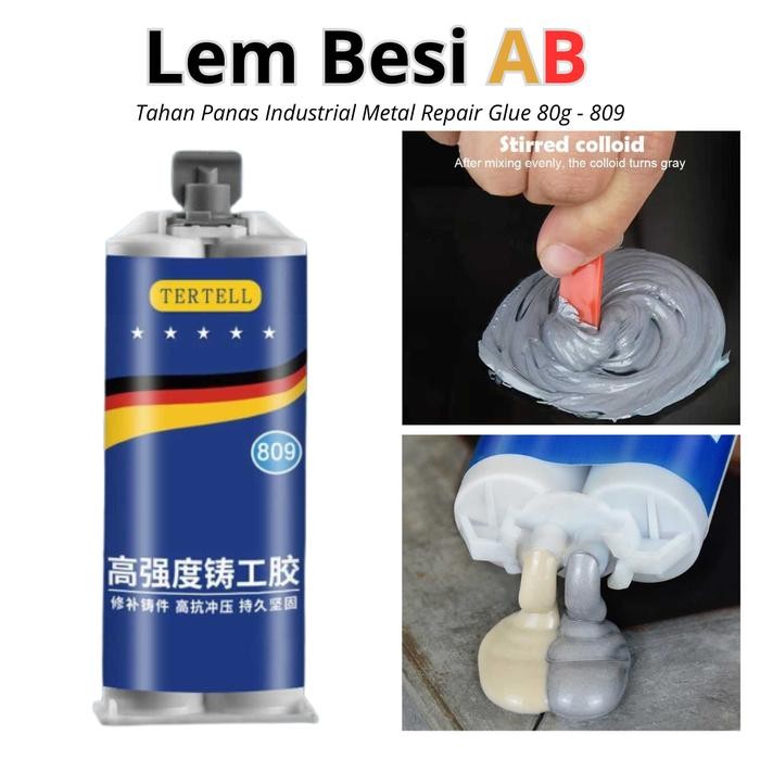 

Stok Baru TERTELL Lem Besi AB Tahan Panas Industrial Metal Repair Glue 80g - 809