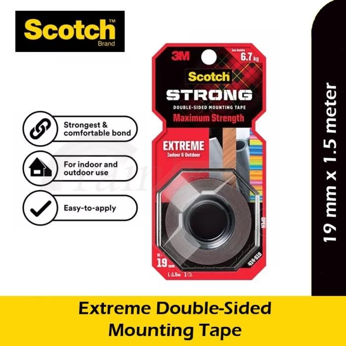 

Stok Baru 3M Scotch Extreme Double Sided Mounting Tape 414 Indoor Outdoor Tape