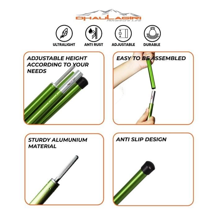 Caniver - Tiang Flysheet Alumunium Alloy Dhaulagiri - Tiang Flysheet - Tiang Flysheet Camping