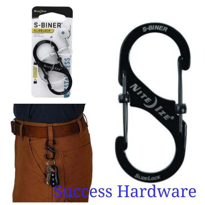 

Stok Baru NITE IZE SLIDELOCK KARABINER STAINLESS STEEL #3 S-BINER SLIDELOCK NO 3