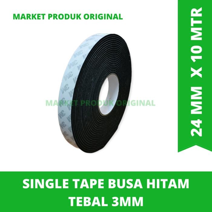 

Stok Baru 3m single tape tebal 3mm foam hitam size 24mm x 10 mtr busa hitam