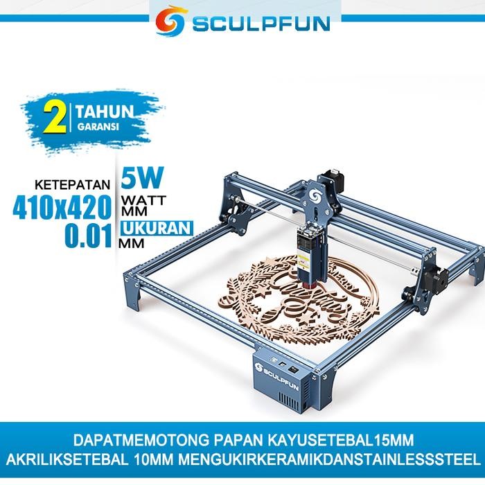 SCULPFUN S9 AUTHENTIC LASER CUTTING LASER ENGRAVER 5W MESIN UKIRAN LASER PRINTER DIY KODE 897