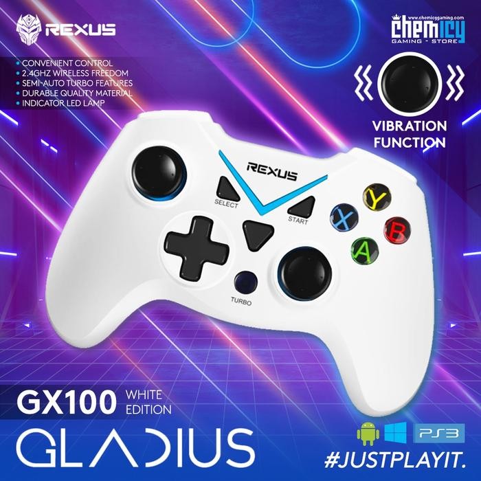 [Expert] Rexus GX100 / GX-100 White Wireless Gamepad / Joystick /