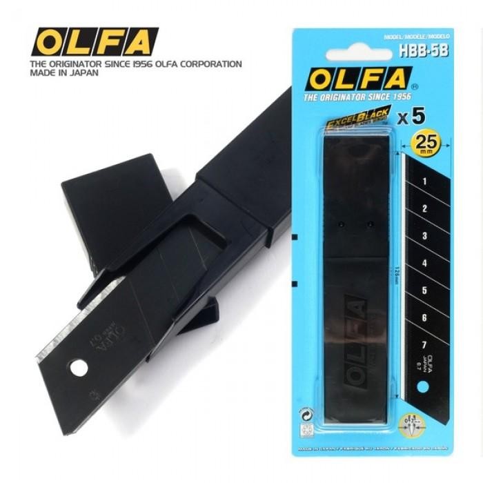 

Refill Pisau Cutter 25Mm Hbb-5B Olfa Spare Blade (5 Pcs/Pack) Black