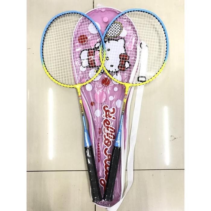 Raket Badminton Bulutangkis anak anak Hello kitty isi 2 free tas