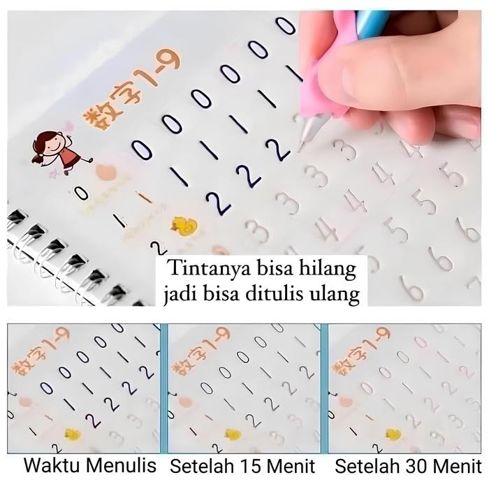 

4PCS Buku Belajar Anak TK Paud Menulis Alfabet / Menggambar Dan Menitung Buku Edukasi Anak Usia Dini