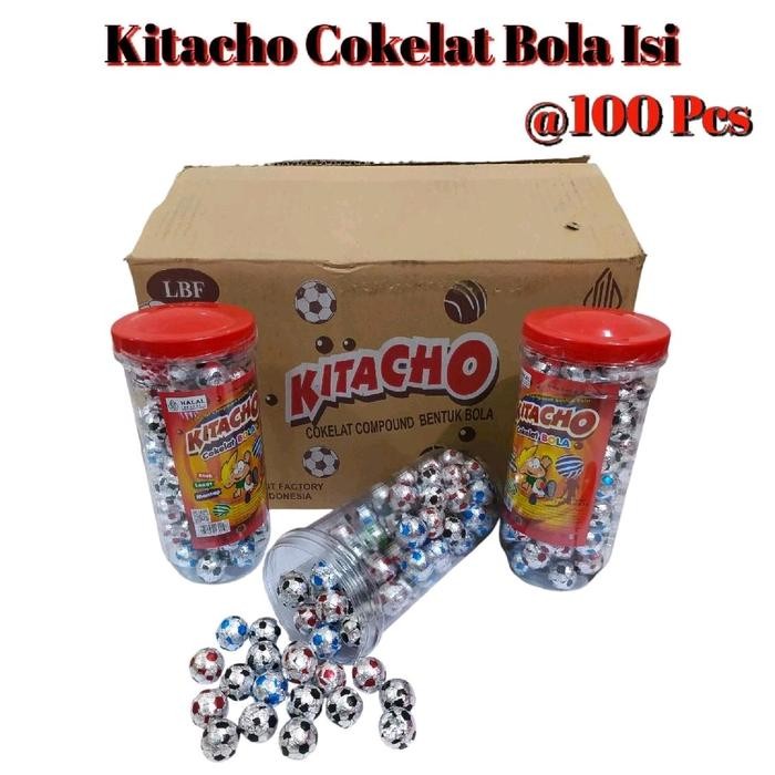 

Kitacho Cokelat Bola isi 100 Pcs - Toples Chocolate Snack Cemilan Coklat Full Motif bola Food