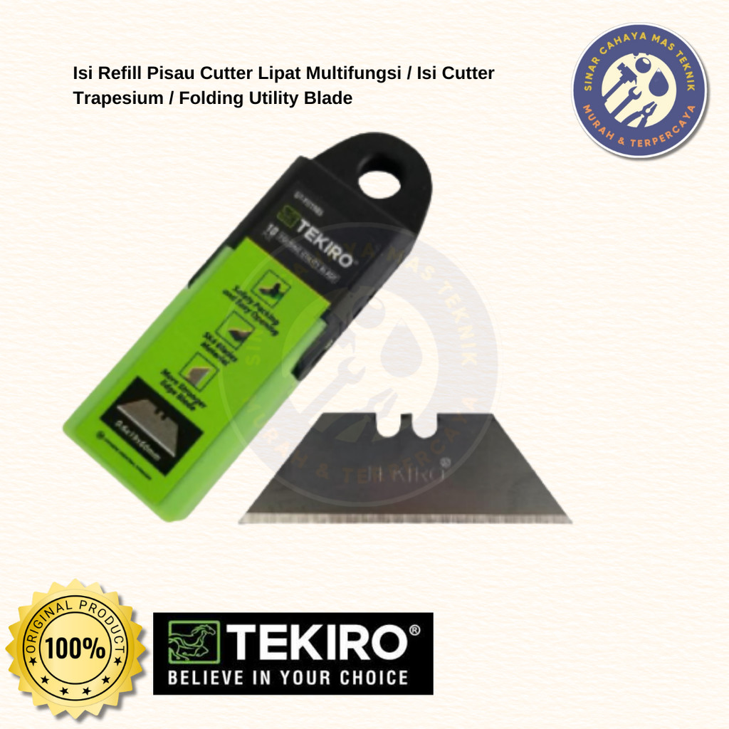 

Tekiro Isi Refill Pisau Cutter Lipat Multifungsi / Isi Cutter Trapesium / Folding Utility Blade