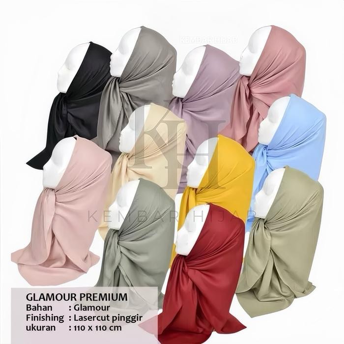 Hot Promo Shinar Glamour Premium Lasercut Jilbab Glamour Kerudung Segi Empat Polos Gliter Sinar