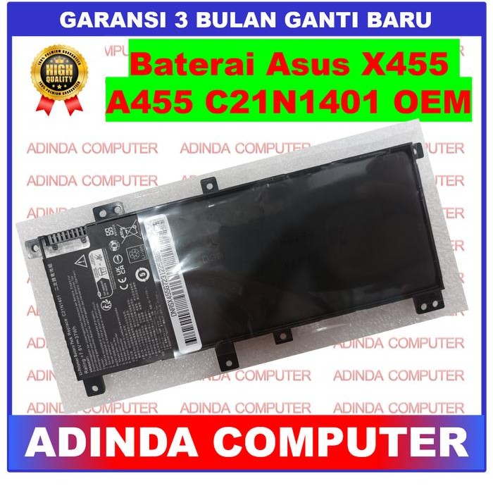 Baterai Laptop Asus A455 A455L, X455 X455L X455LA X455LD Oem