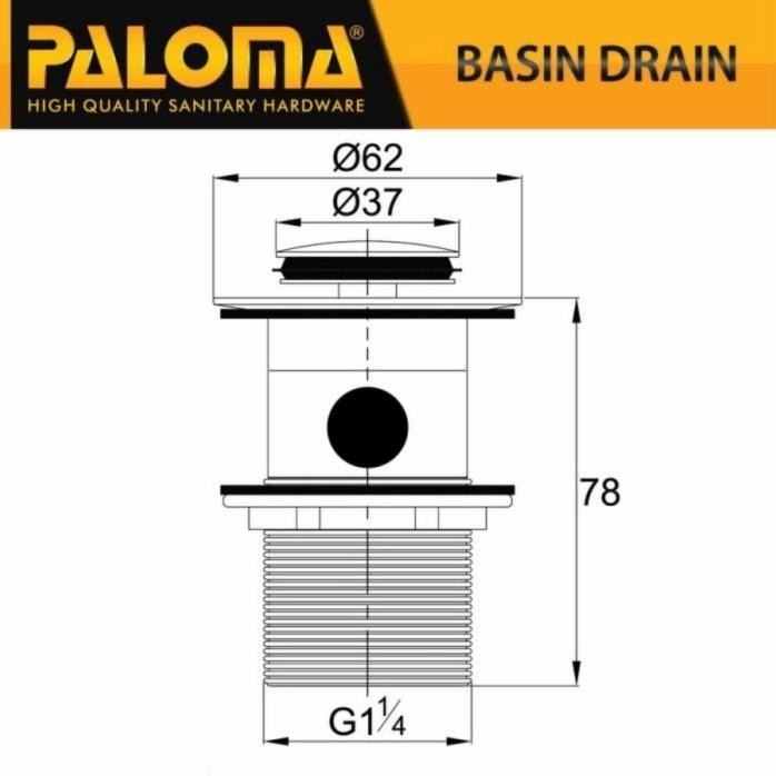 PALOMA KERAN WASTAFEL PANAS DINGIN SET AFUR PENUTUP LUBANG GOLD