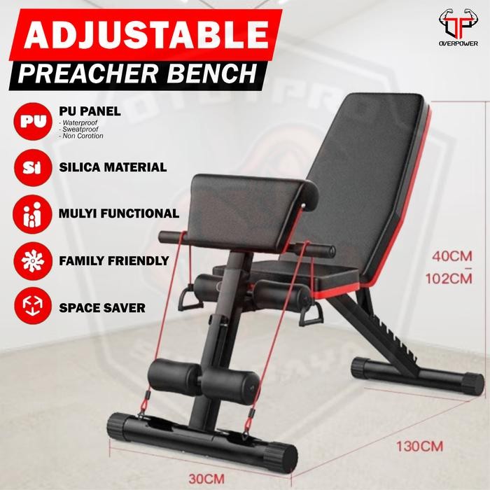 Adjustable Preacher Bench/Kursi Bangku Fitness/Alat Gym/Sit Up