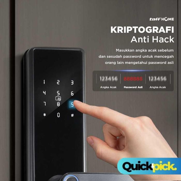 Terbatas Taffhome Smart Door Lock Fingerprint Password Bluetooth Card Ttlock - A3F