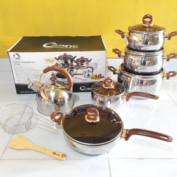 PREMIUM Oxone Panci Set Stainless Steel Wajan Classic Cookware Set OX-966