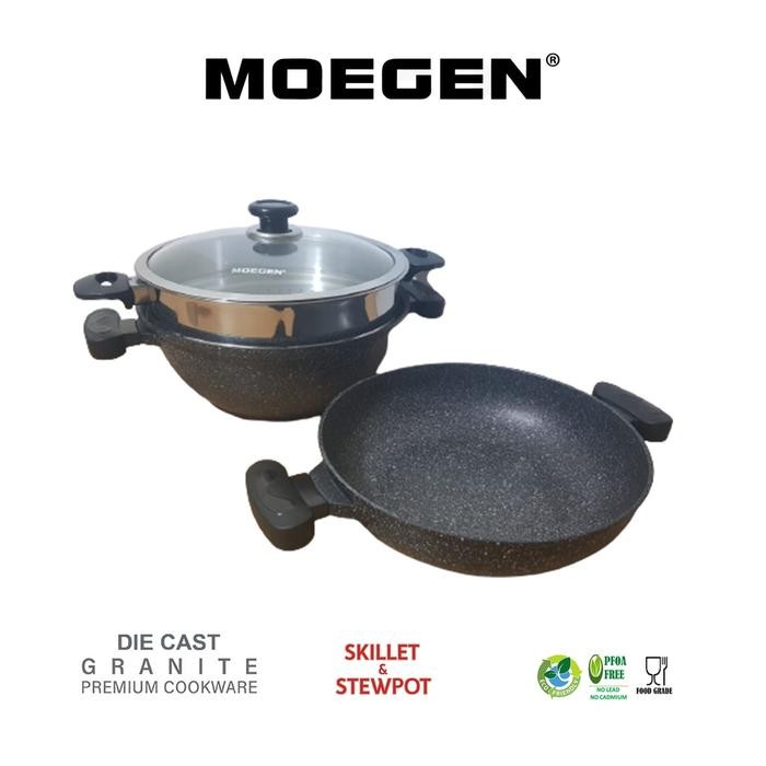PREMIUM PANCI WAJAN MOEGEN GERMANY SKILLET & STEWPOT SET ANTI LENGKET ORIGINAL
