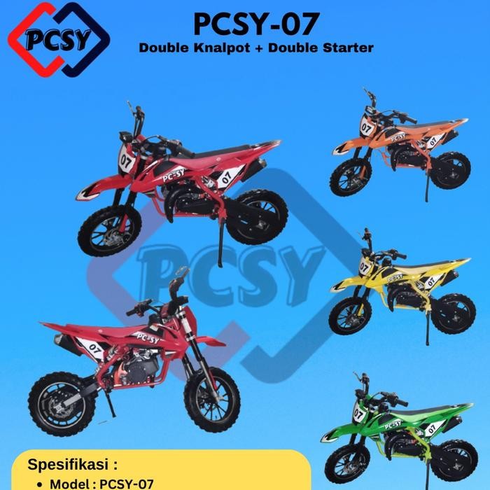 Mini Trail PC MOTO PC 07 Mainan Anak Motor Trail Double Starter dan Knalpot terlaris
