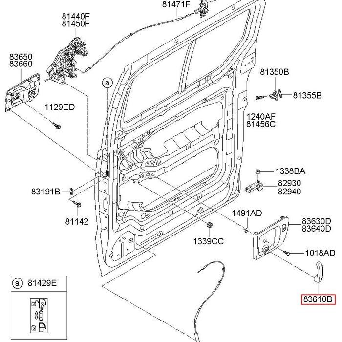 Handle Pintu Dalam Hyundai H1 Pintu Belakang Sliding Door